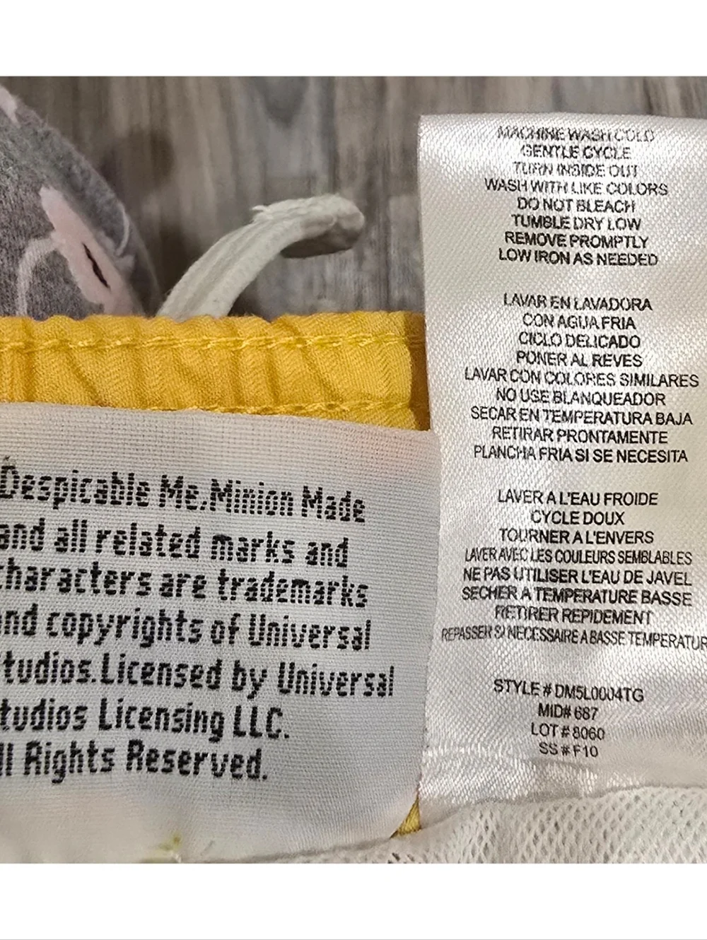 Despicable Me Minions Swim Trunks Boys Large Yellow Graphic Swim Shorts